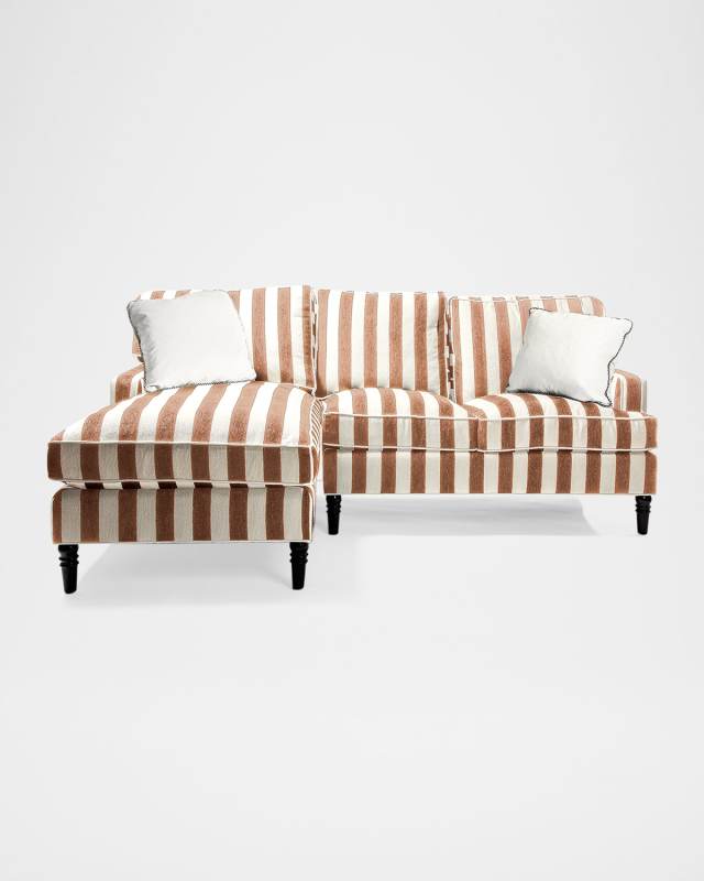 Marquee Brown Stripe 2-Piece Left Arm Chaise Sectional